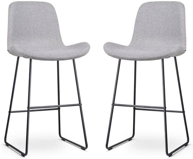 Nolon Nino-Fé Barkrukken Set van 2 Lichtgrijs Zwart 75 cm