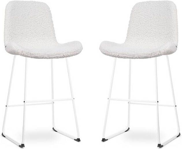 Nolon Nino-Fé Barkrukken Set van 2 Teddy Wit 75 cm