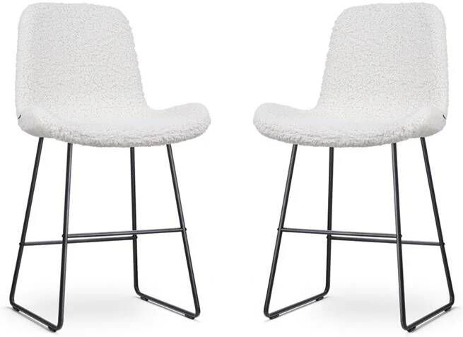 Nolon Nino-Fé Barkrukken Set van 2 Teddy Wit Zwart 65 cm