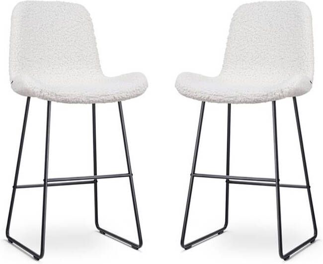 Nolon Nino-Fé Barkrukken Set van 2 Teddy Wit Zwart 75 cm