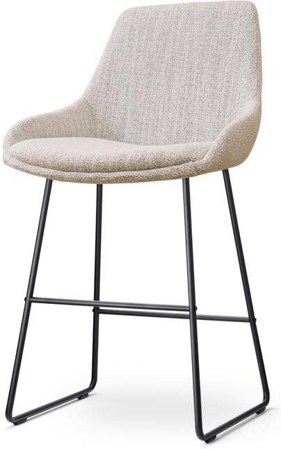 Nolon Nino-Isa Barkruk Beige Gemêleerd Stof Zwart Onderstel 65