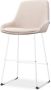 Nolon Nino-Isa Barkruk Beige Wit Onderstel 65 cm Stof Kookeiland Barkruk met Rugleuning Design Comfortabel - Thumbnail 2