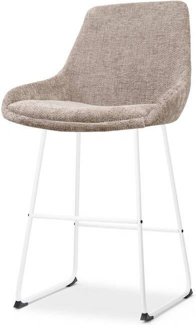 Nolon Nino-Isa Barkruk Bruin Stof Wit Onderstel 65 cm
