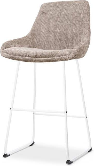 Nolon Nino-Isa Barkruk Bruin Stof Wit Onderstel 75 cm