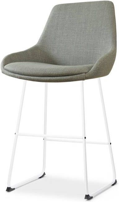 Nolon Nino-Isa Barkruk Groen Stof Wit Onderstel 65 cm