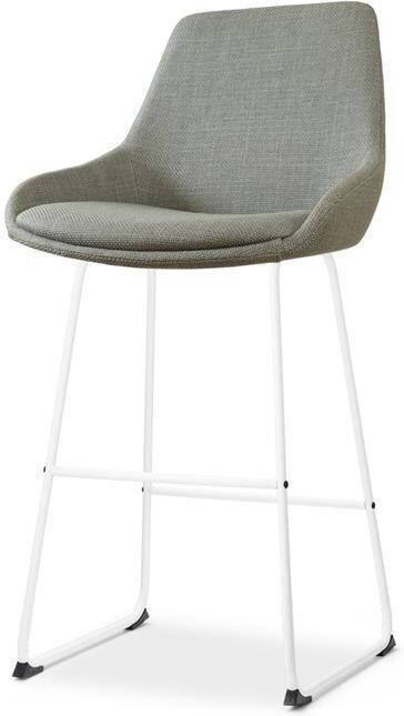Nolon Nino-Isa Barkruk Groen Stof Wit Onderstel 75 cm
