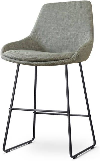 Nolon Nino-Isa Barkruk Groen Stof Zwart Onderstel 65 cm