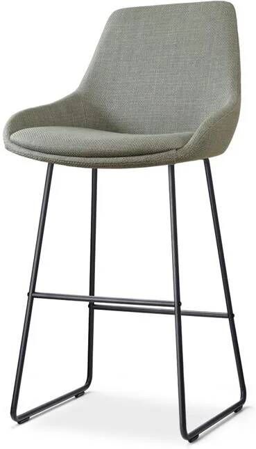 Nolon Nino-Isa Barkruk Groen Stof Zwart Onderstel 75 cm