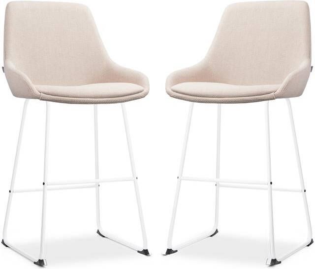 Nolon Nino-Isa Barkrukken Set van 2 Beige Wit 65 cm