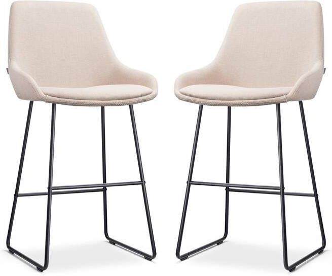 Nolon Nino-Isa Barkrukken Set van 2 Beige Zwart 65 cm