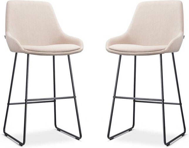 Nolon Nino-Isa Barkrukken Set van 2 Beige Zwart 75 cm