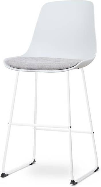 Nolon Nino-Liv Barkruk Wit Lichtgrijs Kussen Wit Frame 75 cm