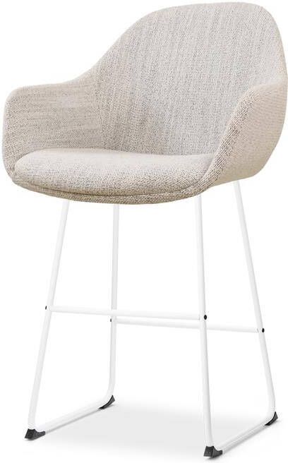 Nolon Nino-Mae Barkruk Beige Gemêleerd met Armleuning Wit 65 cm