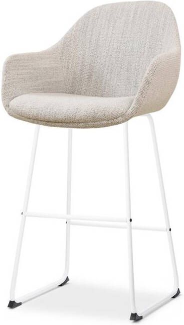 Nolon Nino-Mae Barkruk Beige Gemêleerd met Armleuning Wit 75 cm