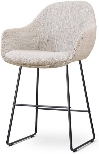 Nolon Nino-Mae Barkruk Beige Gemêleerd met Armleuning Zwart 65