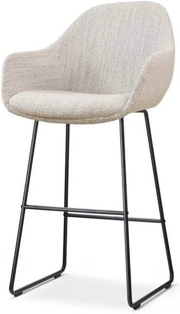 Nolon Nino-Mae Barkruk Beige Gemêleerd met Armleuning Zwart 75