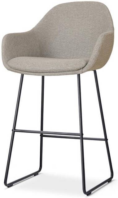 Nolon Nino-Mae Barkruk Warm Grijs met Armleuning Zwart 65 cm