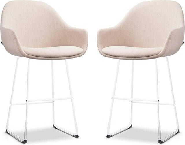 Nolon Nino-Mae Barkrukken Set van 2 Beige Wit 65 cm