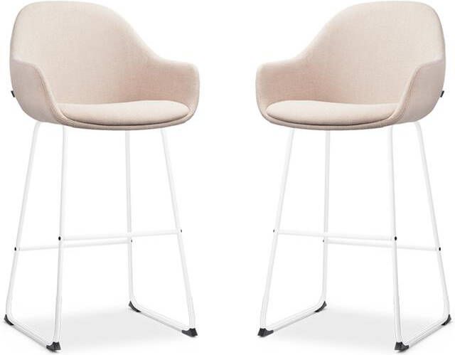 Nolon Nino-Mae Barkrukken Set van 2 Beige Wit 75 cm