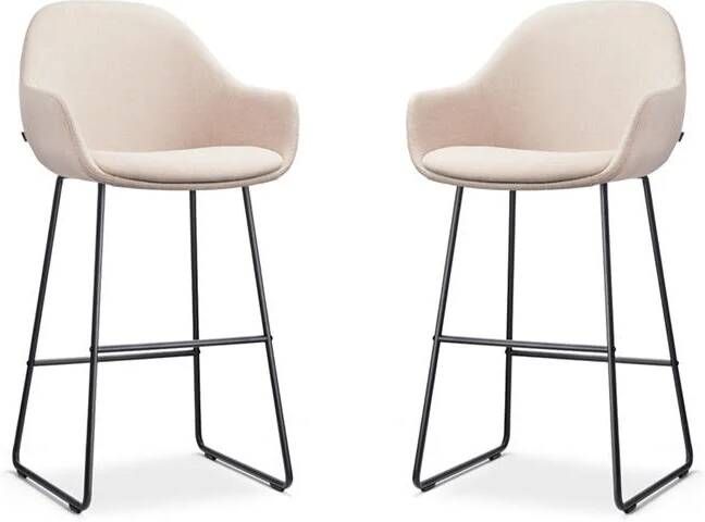 Nolon Nino-Mae Barkrukken Set van 2 Beige Zwart 75 cm