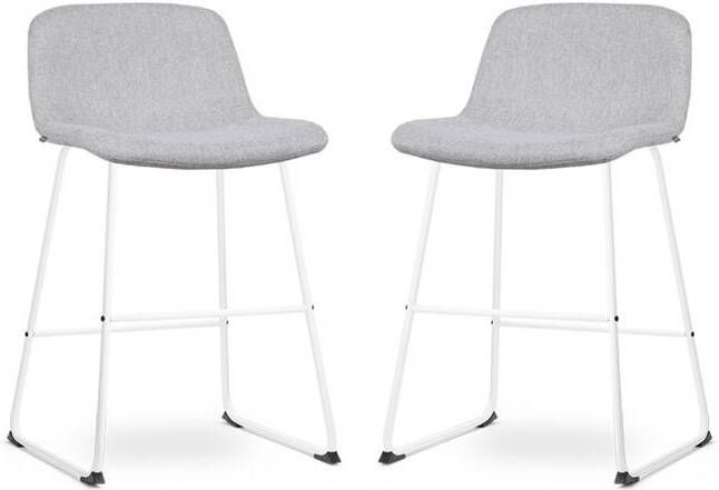 Nolon Nino-Mats Barkrukken Set van 2 Lichtgrijs Wit 65 cm