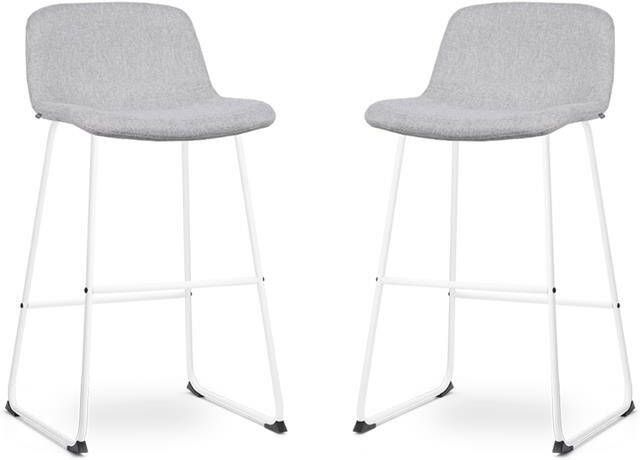 Nolon Nino-Mats Barkrukken Set van 2 Lichtgrijs Wit 75 cm