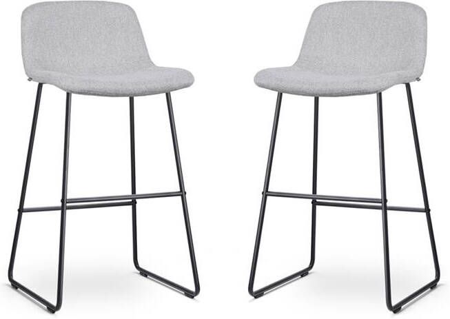 Nolon Nino-Mats Barkrukken Set van 2 Lichtgrijs Zwart 75 cm