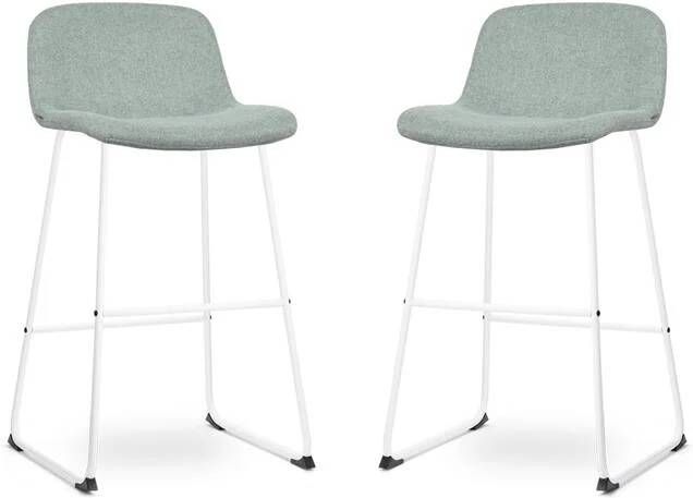 Nolon Nino-Mats Barkrukken Set van 2 Zacht groen Wit 75 cm