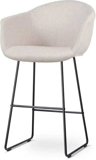 Nolon Nino-Otis Barkruk Beige met Armleuning Zwart 75 cm