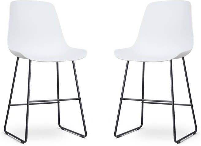 Nolon Nino-Pip barkruk wit zwart onderstel 65 cm set van 2
