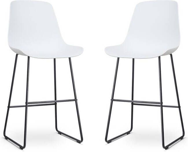 Nolon Nino-Pip barkruk wit zwart onderstel 75 cm set van 2