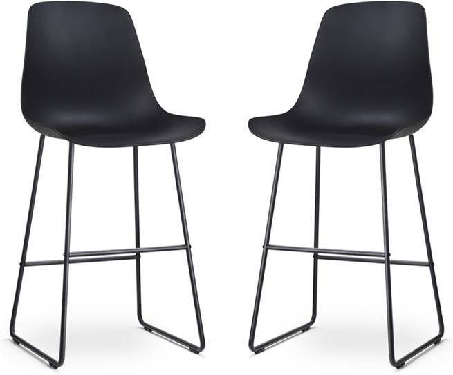 Nolon Nino-Pip barkruk zwart onderstel 75 cm set van 2