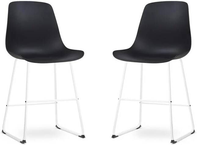 Nolon Nino-Pip barkruk zwart wit onderstel 65 cm set van 2