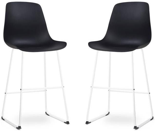 Nolon Nino-Pip barkruk zwart wit onderstel 75 cm set van 2