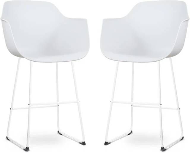 Nolon Nino-Puk barkruk wit onderstel 75 cm set van 2