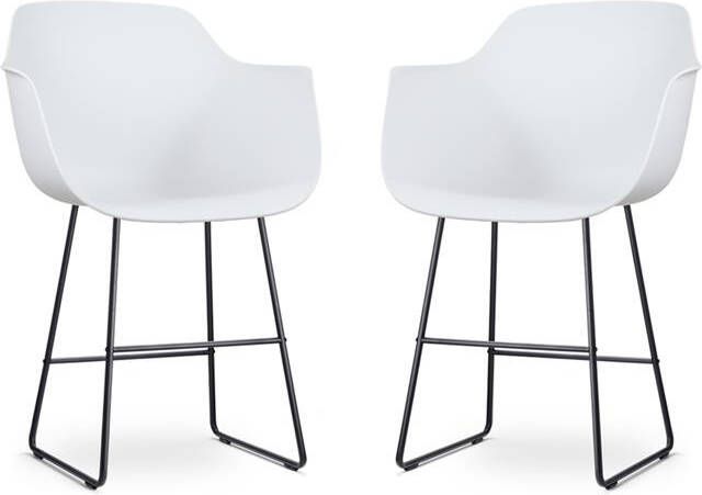 Nolon Nino-Puk barkruk wit zwart onderstel 65 cm set van 2