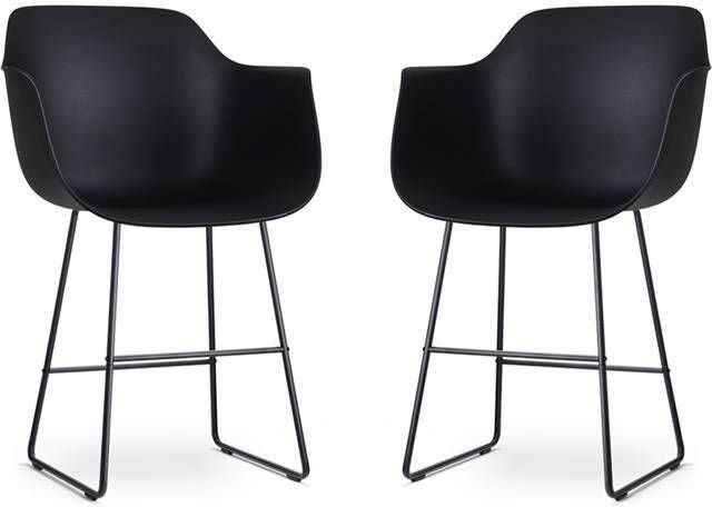 Nolon Nino-Puk barkruk zwart onderstel 65 cm set van 2