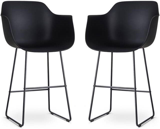 Nolon Nino-Puk barkruk zwart onderstel 75 cm set van 2