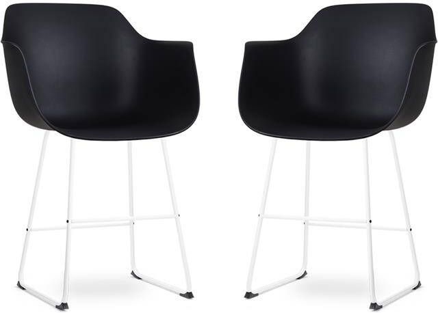 Nolon Nino-Puk barkruk zwart wit onderstel 65 cm set van 2