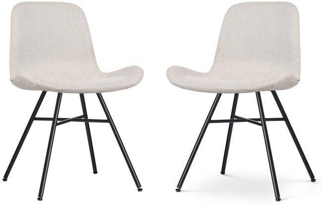 Nolon Noa-Fé Eetkamerstoelen Set van 2 Beige Zwarte Poten