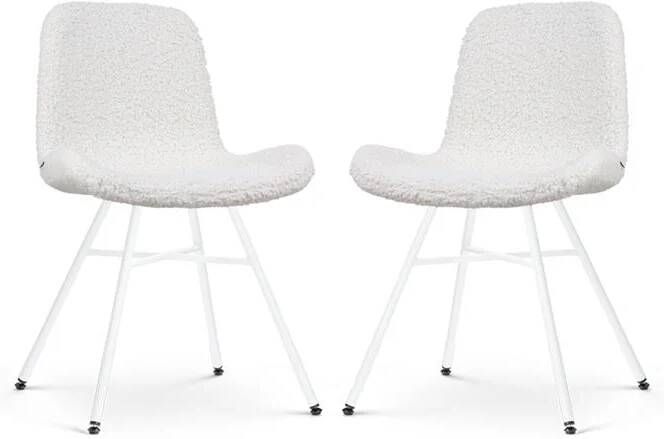 Nolon Noa-Fé Eetkamerstoelen Set van 2 Teddy Witte Poten
