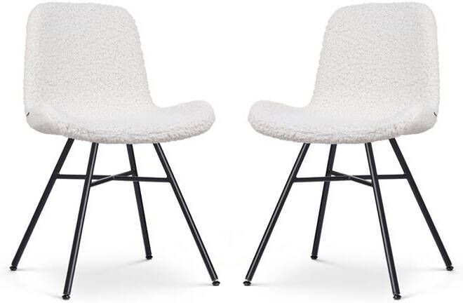 Nolon Noa-Fé Eetkamerstoelen Set van 2 Teddy Zwarte Poten