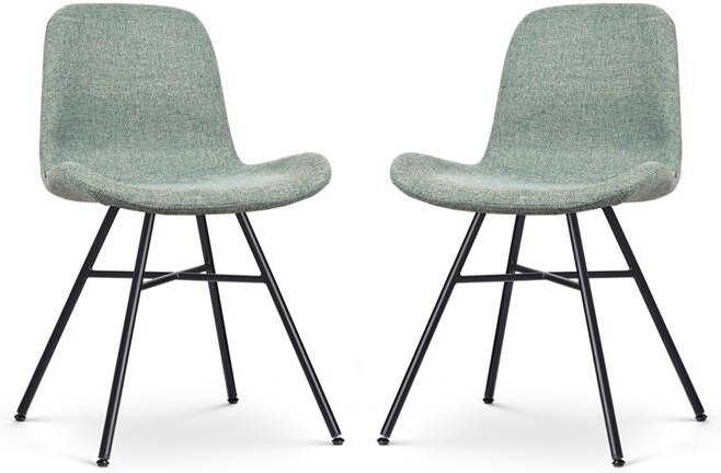 Nolon Noa-Fé Eetkamerstoelen Set van 2 Zacht Groen Witte Poten