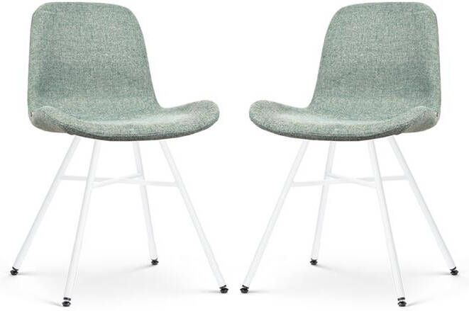 Nolon Noa-Fé Eetkamerstoelen Set van 2 Zacht Groen Zwarte Poten