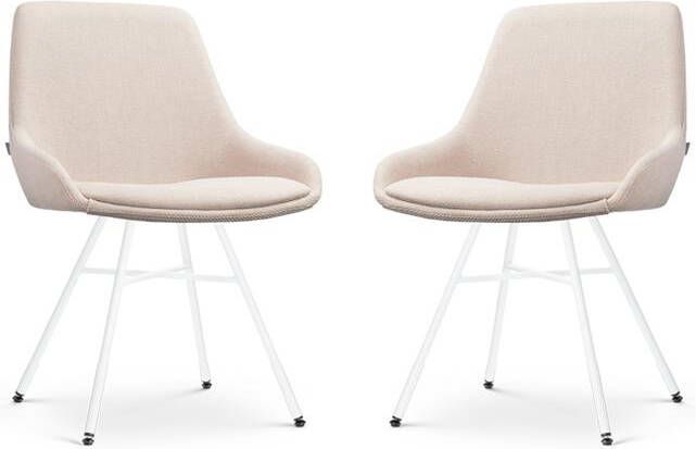 Nolon Noa-Isa Eetkamerstoelen Set van 2 Beige Wit