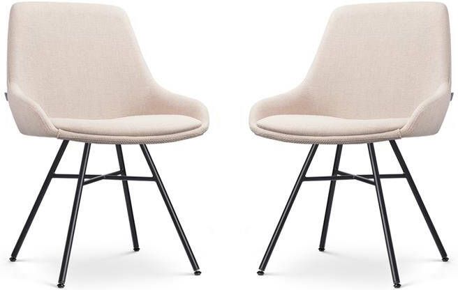 Nolon Noa-Isa Eetkamerstoelen Set van 2 Beige Zwart
