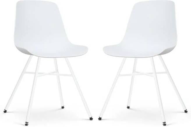 Nolon Noa-Pip Eetkamerstoelen Set van 2 Wit Witte Poten