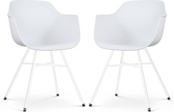 Nolon Noa-Puk Eetkamerstoelen Set van 2 Wit Onderstel