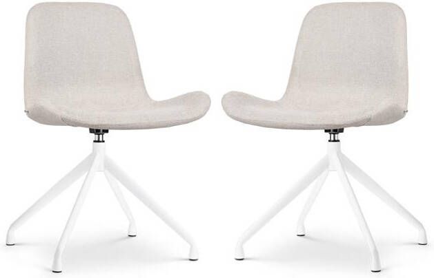 Nolon Nola-Fé Draaibare Eetkamerstoelen Set van 2 Beige Wit