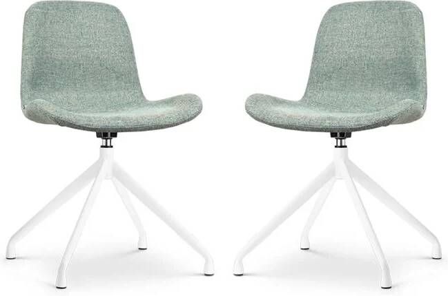 Nolon Nola-Fé Draaibare Eetkamerstoelen Set van 2 Zacht groen Wit